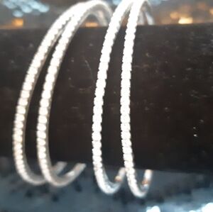 New Elegant Silver Plated Rhinestone Bangle Style Braclet In A Set Of 4